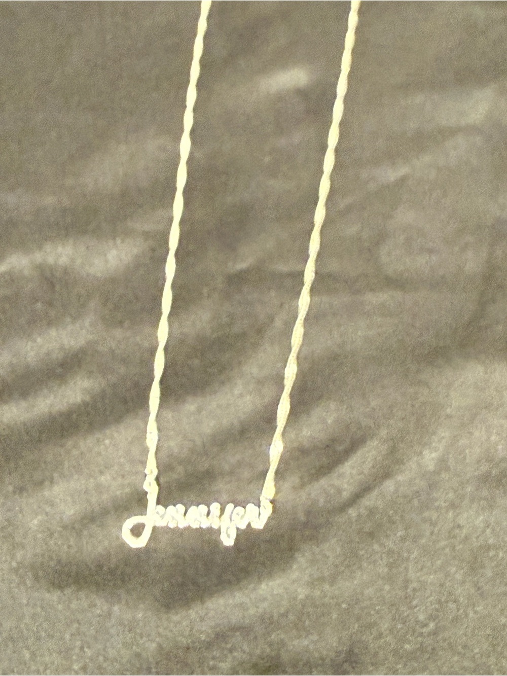 Sterling Silver “Jennifer” Name Necklace Cursive Script Twisted Rope Chain - Picture 3 of 7